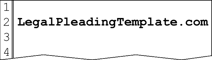 Printable Legal pleading template for plaintiff vs. defendant in a civil 