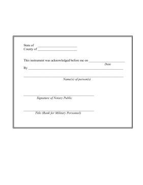 Notary Acknowledgement legal pleading template