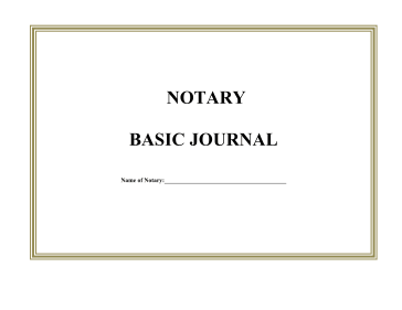 Notary Journal Single Page legal pleading template