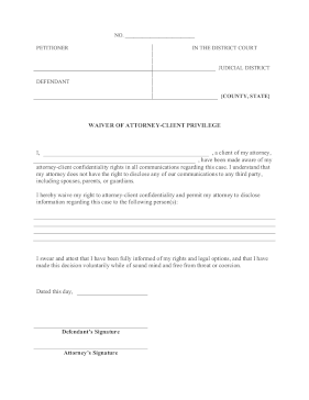 Waiver Of Attorney-Client Privilege legal pleading template