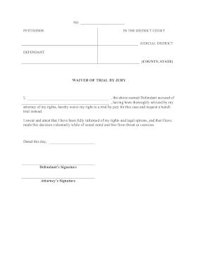 Waiver Of Trial By Jury legal pleading template