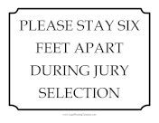 Jury Room Distancing Sign