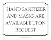 Jury Room Masks And Sanitizer Sign