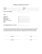 Settlement Disbursement Sheet