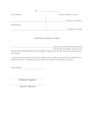 Waiver Of Trial By Jury