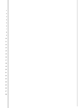 Blank pleading paper, 28 lines, 1-inch left half-inch right margins, double and single border lines legal pleading template