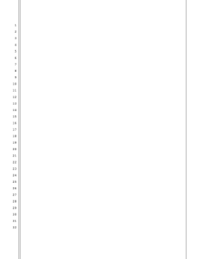 Blank pleading paper, 32 lines, 1.5-inch left and right margins, double and single border lines legal pleading template
