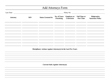 Add Attorneys Form legal pleading template