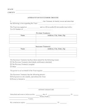 Affidavit Of Successor Trustee legal pleading template