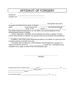 Affidavit of Forgery legal pleading template