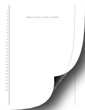 Arizona Superior Court (15 counties) legal pleading template