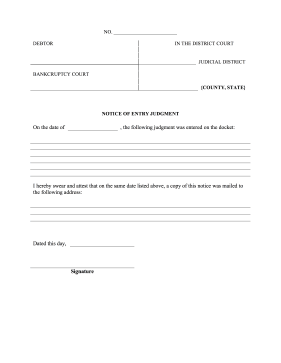 Bankruptcy Notice Of Entry legal pleading template
