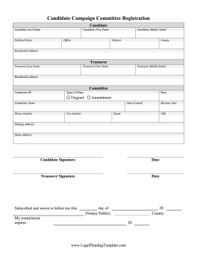Campaign Committee Registration legal pleading template