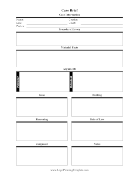 Case Brief legal pleading template