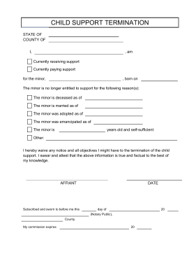 Child Support Termination legal pleading template