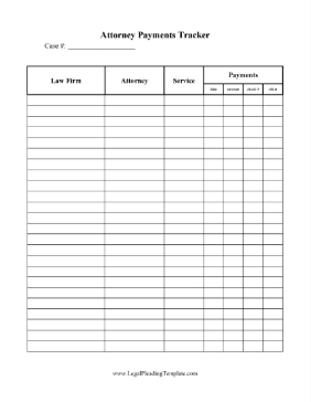 Client Attorney Payments Tracker legal pleading template