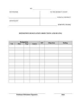 Deposition Designations Ruling legal pleading template