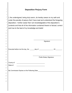 Deposition Perjury Form legal pleading template