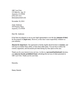 Disengagement Letter legal pleading template