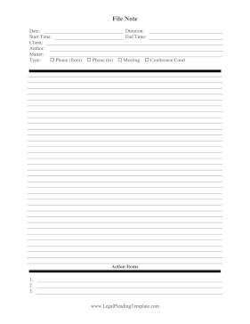 File Note legal pleading template