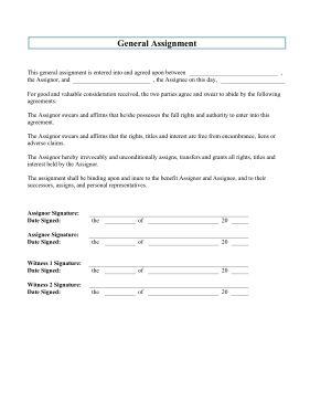 General Assignment legal pleading template