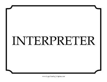 Interpreter Courtroom Sign legal pleading template