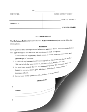 Interrogatory legal pleading template