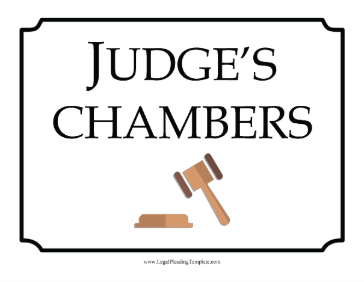 Judge Chambers Door Sign legal pleading template