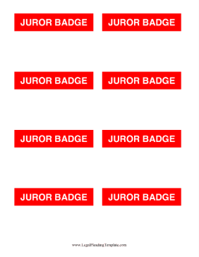 Juror Badges Blank legal pleading template