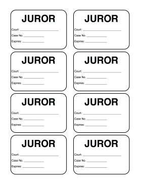 Juror Name Tags legal pleading template