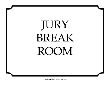Jury Break Room Courthouse Sign legal pleading template