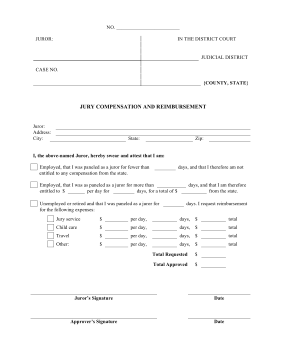 Jury Compensation Form legal pleading template