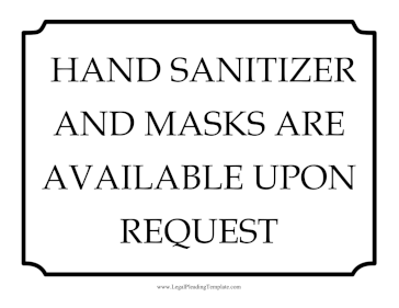 Jury Room Masks And Sanitizer Sign legal pleading template