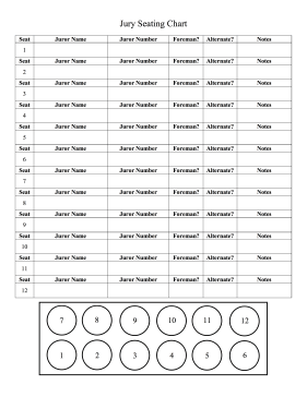 Jury Seating Chart legal pleading template