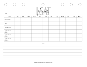 LSAT Planner Timeline legal pleading template