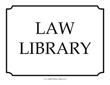Law Library Sign legal pleading template