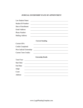 Law Student Judicial Externship legal pleading template