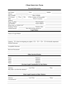Legal Client Intake Form legal pleading template