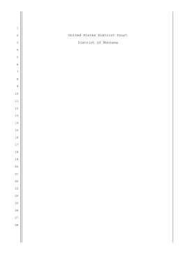 US District Court for the District of Montana legal pleading template