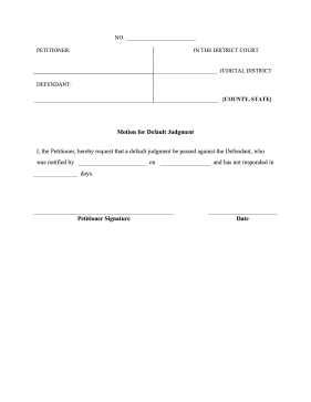 Motion for Default Judgment legal pleading template