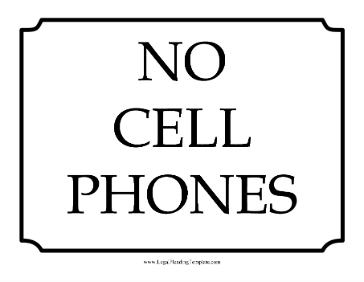 No Cell Phones Courtroom Sign legal pleading template