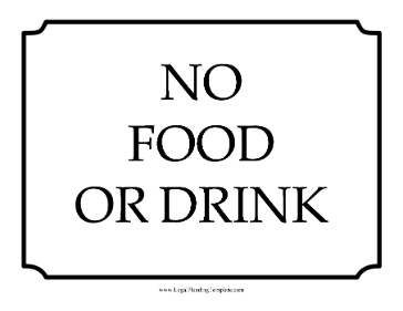 No Food Or Drink Courtroom Sign legal pleading template