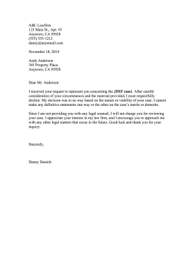 Non-Engagement Letter legal pleading template