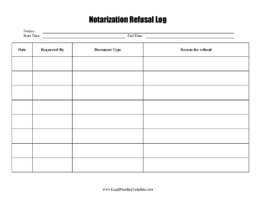 Notarization Refusal Log legal pleading template