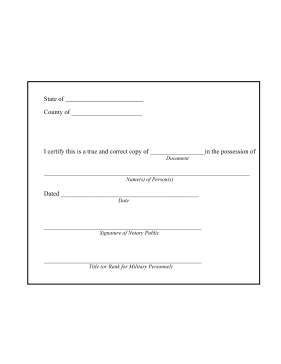 Notary Copy Certification Form legal pleading template