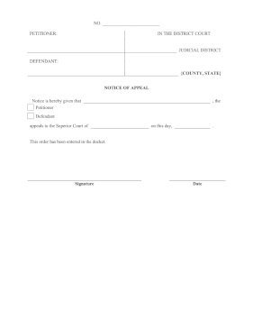 Notice Of Appeal legal pleading template