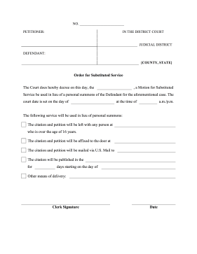 Order for Substituted Service legal pleading template