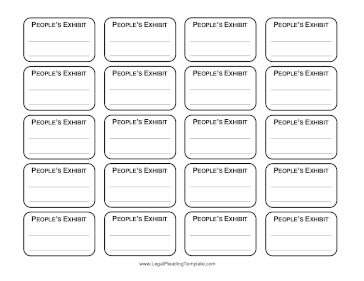 Peoples Exhibit Labels legal pleading template