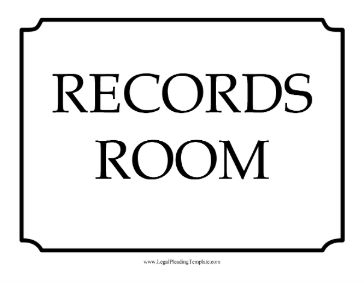 Records Room Sign legal pleading template