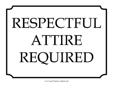 Respectful Attire Required Courtroom Sign legal pleading template